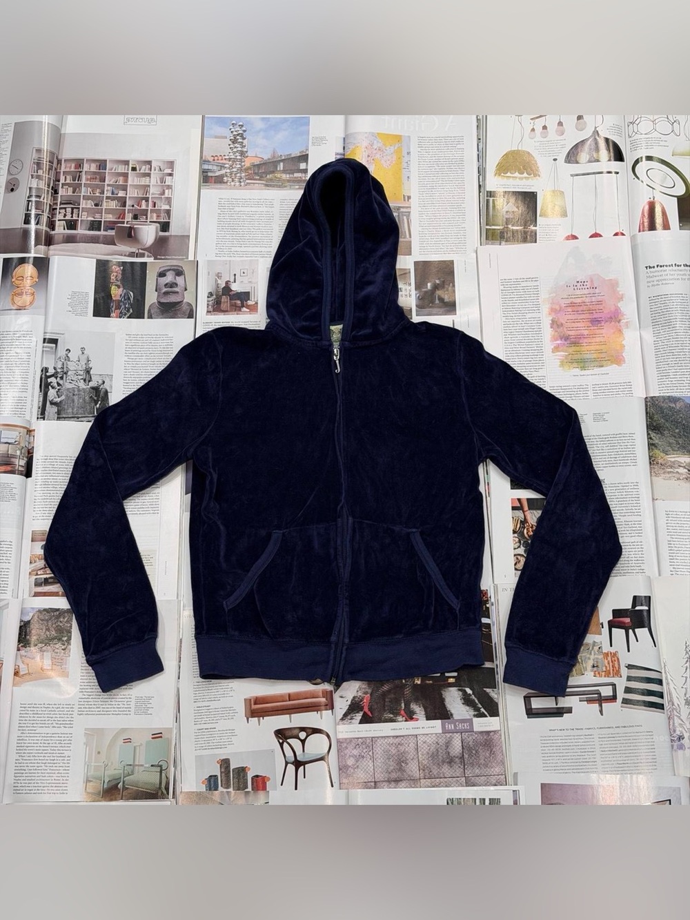 Juicy Couture velour navy blue track jacket from the early 2000s size L